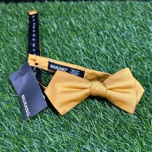 Murano Gold Yellow Bow Tie‎ Silk Adjustable Formal Wedding Party Bowtie Mens NWT